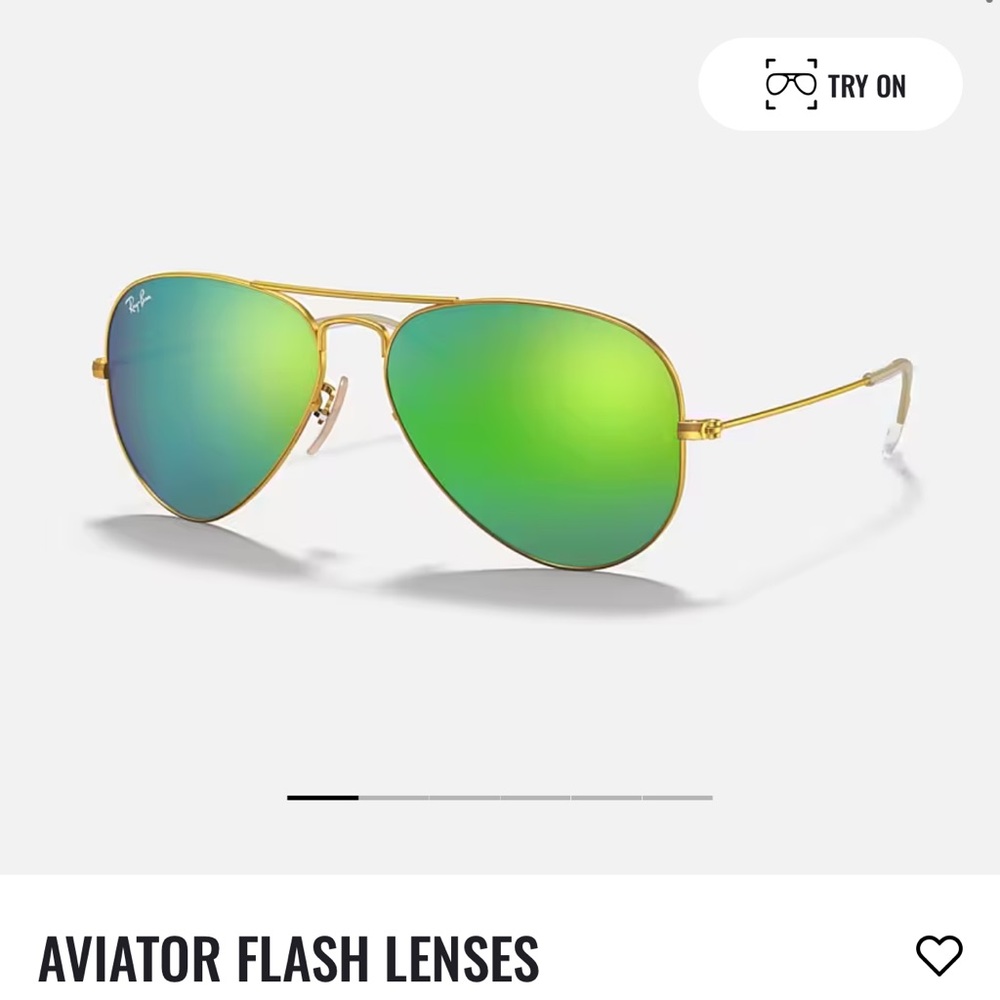 Ray ban aviator flash lenses in green.  RB3025 112/19 58-14